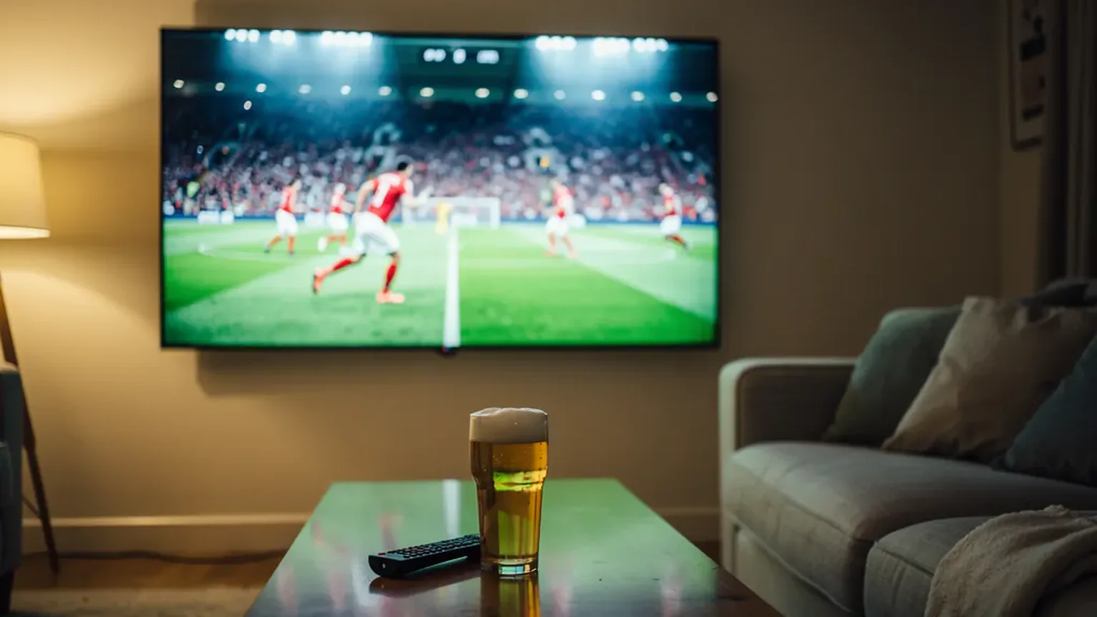 A boxing ring glowing under arena lights, seen from a dark living room sofa, weighing up whether the DAZN UK Ultimate tier price rise is worth it